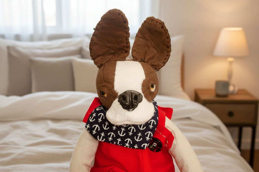 Brown Boston Terrier Jointed Plushie — Handmade Collectible